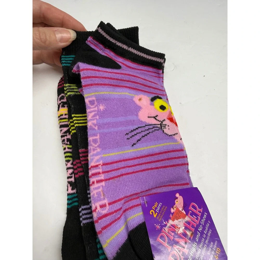 Pink Panther & Peanuts Snoopy Sock Bundle 3 Pairs Knee High & No Show Size 4-10
